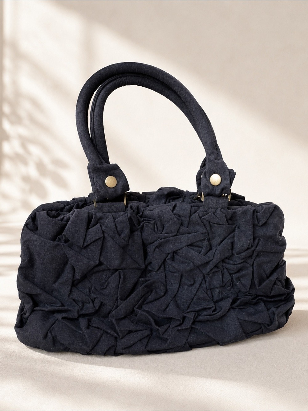 NWT Velvet Pepper Black Rosette Shoulder Bag